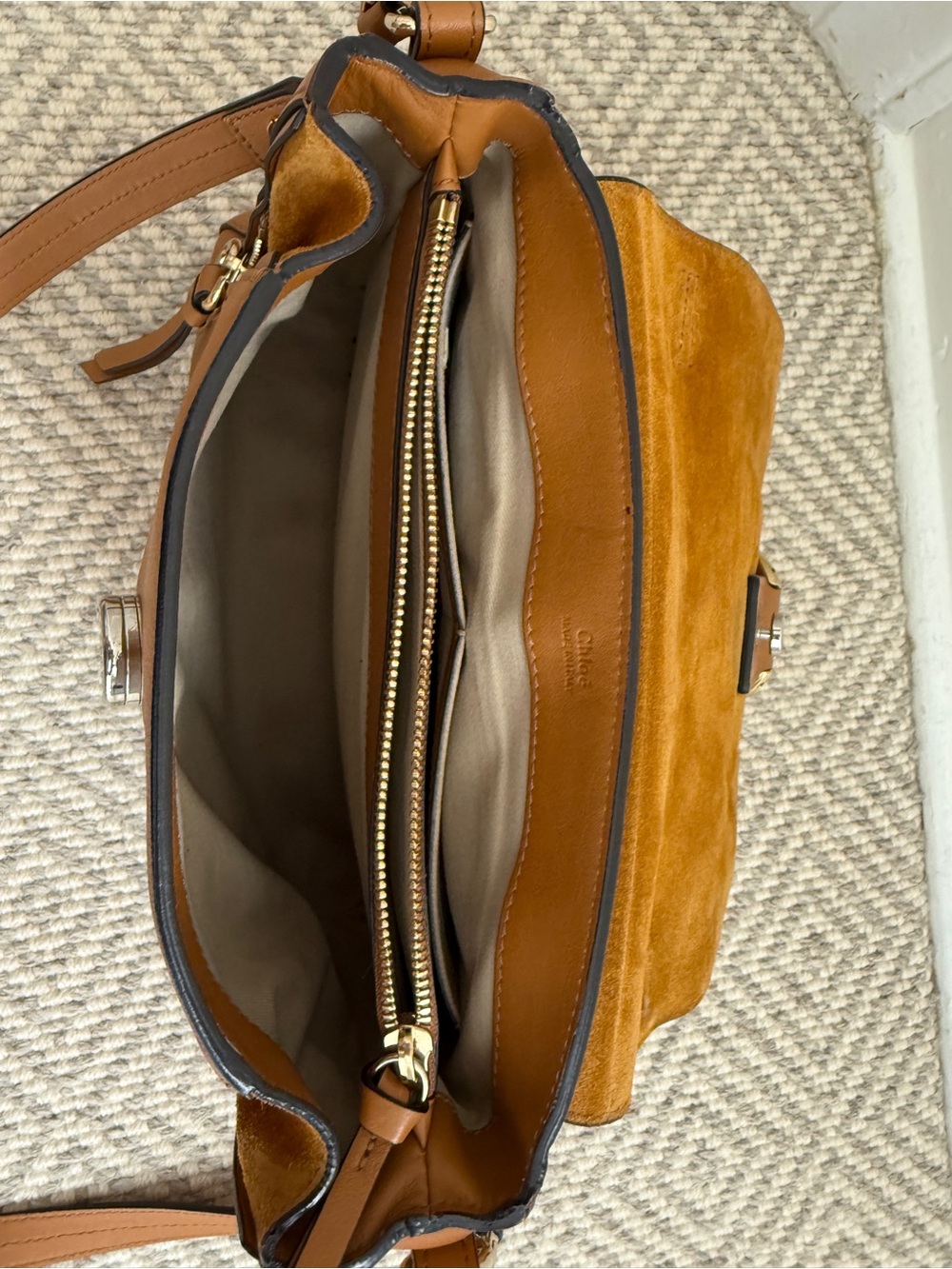 Chloe Mini Faye Day Bag Leather Top-Handle Satchel with Ring & Chain Hardware - Picture 8 of 10